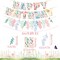 3PCS Wildflower Happy Birthday Banner Pre-strung No DIY Floral Flower Theme Birthday Banner Spring Happy Birthday Banner Flower Banner Garland for Girls Women